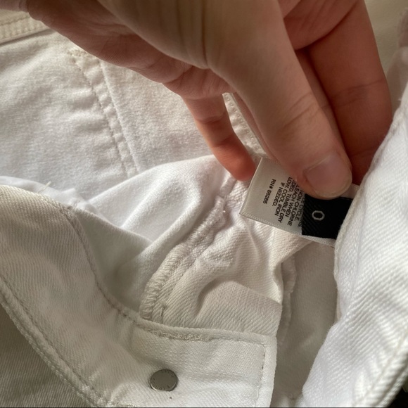 Express white frayed hem denim shorts - Picture 5 of 6